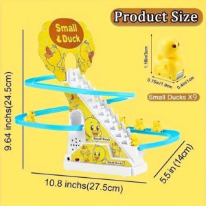 A Set of 4 Little Ducklings Climbing Stairs with Music, Lights,